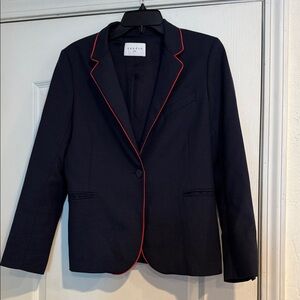 Navy Blazer with Red Trim